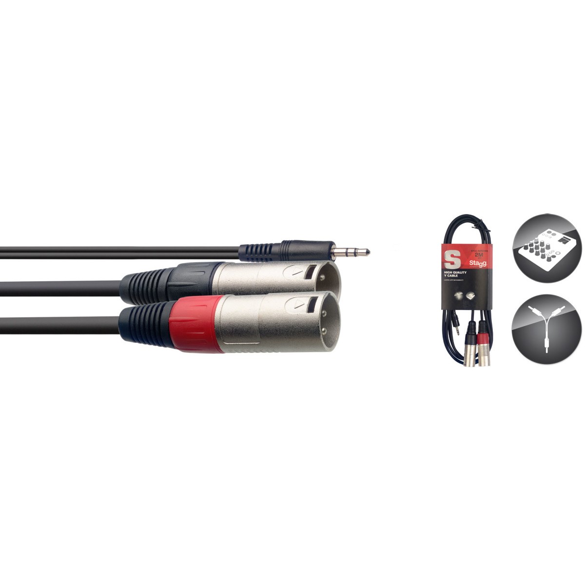Y-Kabelis, stereo mini jack/m - 2x XLR/m, 2 m, Stagg SYC2/MPSB2XM