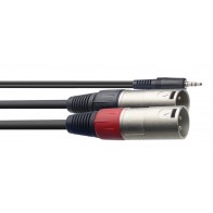 Y-Kabelis, stereo mini jack/m - 2x XLR/m, 3 m, Stagg SYC3/MPSB2XM