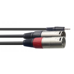 Y-Kabelis, stereo mini jack/m - 2x XLR/m, 3 m, Stagg SYC3/MPSB2XM