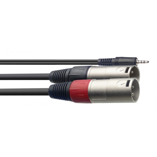 Y-Kabelis, stereo mini jack/m - 2x XLR/m, 3 m, Stagg SYC3/MPSB2XM
