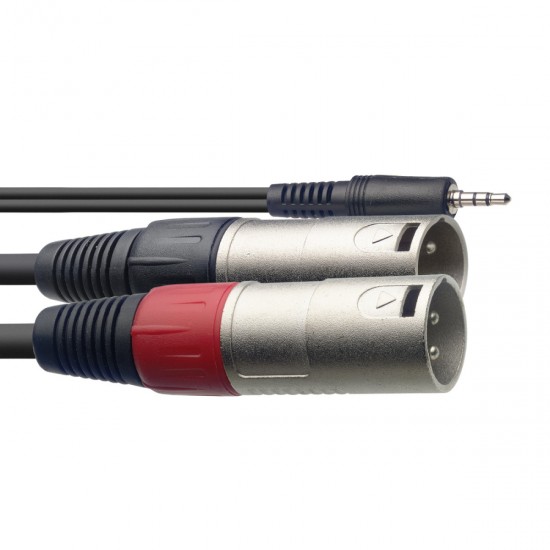 Y-Kabelis, stereo mini jack/m - 2x XLR/m, 3 m, Stagg SYC3/MPSB2XM