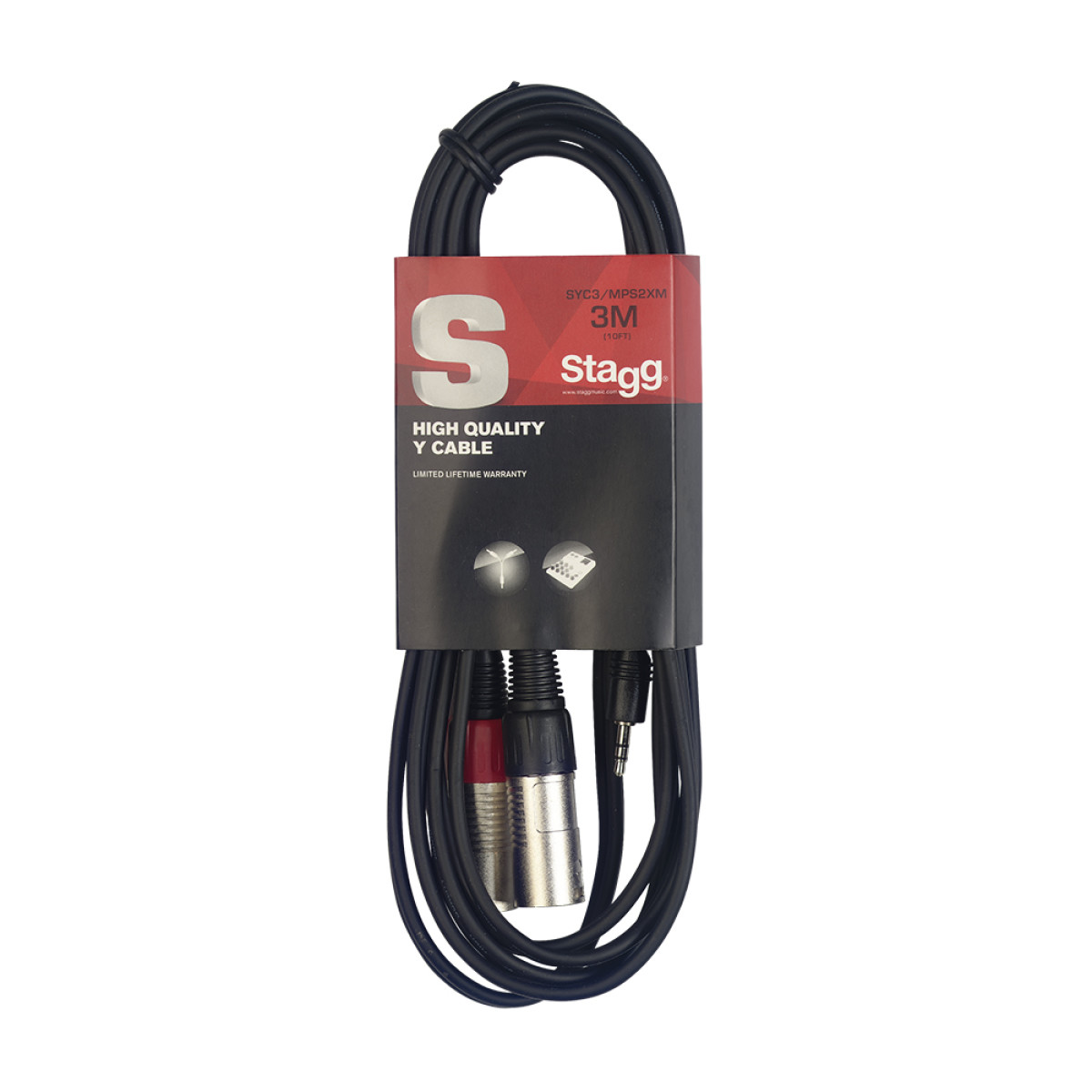 Y-Kabelis, stereo mini jack/m - 2x XLR/m, 3 m, Stagg SYC3/MPSB2XM