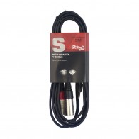Y-Kabelis, stereo mini jack/m - 2x XLR/m, 3 m, Stagg SYC3/MPSB2XM