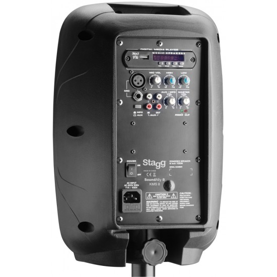 8" 2-way active speaker, analog, class A/B, Bluetooth wireless technology, 100 watts peak power Stagg KMS8-0