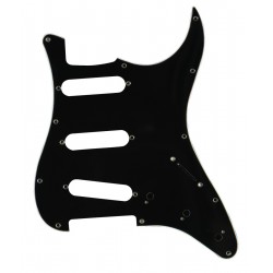 Dekoratīvais aizsargelements ģitārai, guitar pickguard plate cover SP-PKEL-STBK Stratocaster modelis melns, 3 slāņu