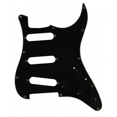 Dekoratīvais aizsargelements ģitārai, guitar pickguard plate cover SP-PKEL-STBK Stratocaster modelis melns, 3 slāņu