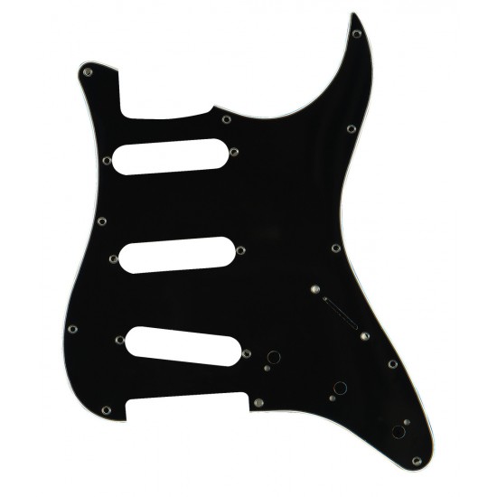 Dekoratīvais aizsargelements ģitārai, guitar pickguard plate cover SP-PKEL-STBK Stratocaster modelis melns, 3 slāņu