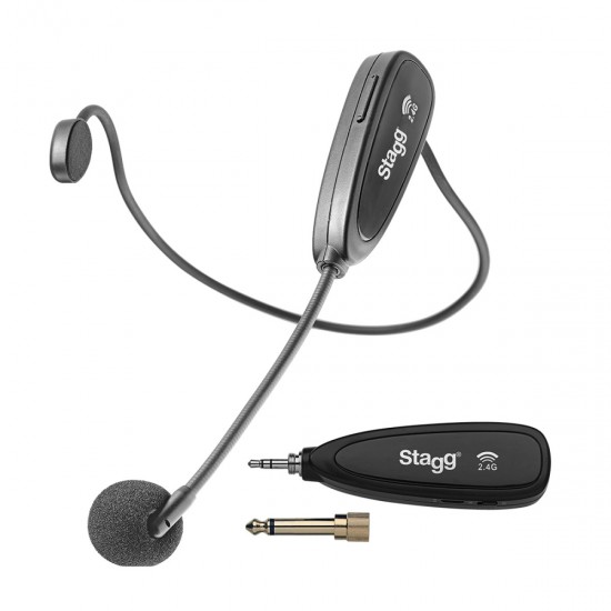2.4 GHZ wireless headset microphone set (with transmitter and receiver) Stagg SUW 12H-BK